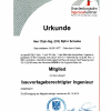 Urkunde - Bauvorlageberechtigter Ingenieur